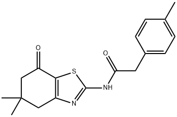 N-(5,5-dimethyl-7-oxo-4,5,6,7-tetrahydro-1,3-benzothiazol-2-yl)-2-(4-methylphenyl)acetamide 구조식 이미지