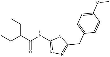 2-ethyl-N-[5-(4-methoxybenzyl)-1,3,4-thiadiazol-2-yl]butanamide Structure