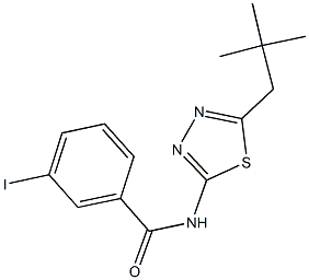 3-iodo-N-(5-neopentyl-1,3,4-thiadiazol-2-yl)benzamide 구조식 이미지