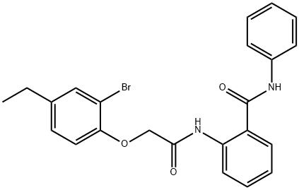 2-{[(2-bromo-4-ethylphenoxy)acetyl]amino}-N-phenylbenzamide 구조식 이미지