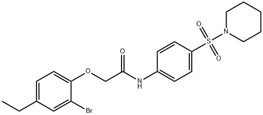 2-(2-bromo-4-ethylphenoxy)-N-[4-(1-piperidinylsulfonyl)phenyl]acetamide Structure