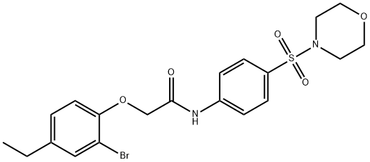 2-(2-bromo-4-ethylphenoxy)-N-[4-(4-morpholinylsulfonyl)phenyl]acetamide Structure