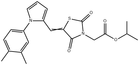 isopropyl (5-{[1-(3,4-dimethylphenyl)-1H-pyrrol-2-yl]methylene}-2,4-dioxo-1,3-thiazolidin-3-yl)acetate Structure