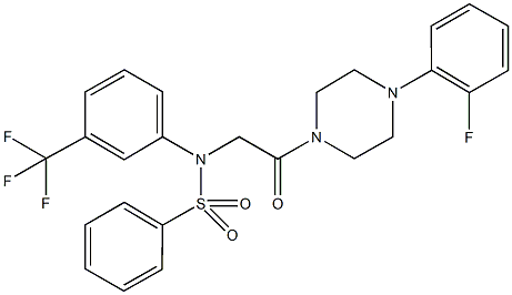 N-{2-[4-(2-fluorophenyl)-1-piperazinyl]-2-oxoethyl}-N-[3-(trifluoromethyl)phenyl]benzenesulfonamide Structure