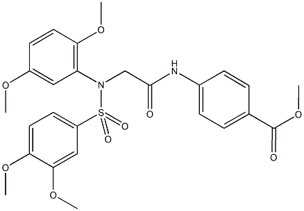 methyl 4-[({[(3,4-dimethoxyphenyl)sulfonyl]-2,5-dimethoxyanilino}acetyl)amino]benzoate Structure