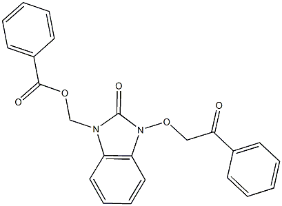 [2-oxo-3-(2-oxo-2-phenylethoxy)-2,3-dihydro-1H-benzimidazol-1-yl]methyl benzoate 구조식 이미지