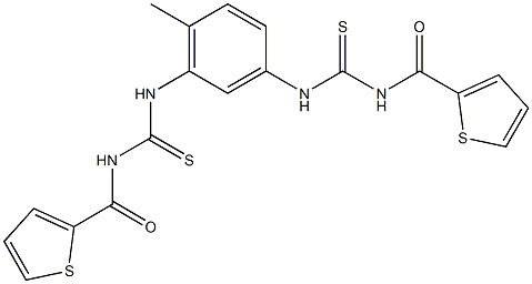 N-[2-methyl-5-({[(2-thienylcarbonyl)amino]carbothioyl}amino)phenyl]-N'-(2-thienylcarbonyl)thiourea 구조식 이미지