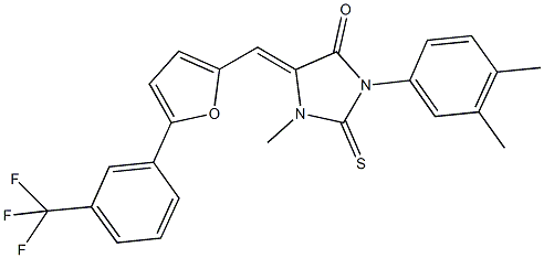 3-(3,4-dimethylphenyl)-1-methyl-2-thioxo-5-({5-[3-(trifluoromethyl)phenyl]-2-furyl}methylene)imidazolidin-4-one 구조식 이미지