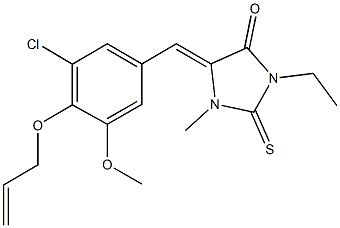 5-[4-(allyloxy)-3-chloro-5-methoxybenzylidene]-3-ethyl-1-methyl-2-thioxoimidazolidin-4-one 구조식 이미지