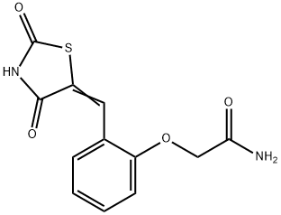 2-{2-[(2,4-dioxo-1,3-thiazolidin-5-ylidene)methyl]phenoxy}acetamide 구조식 이미지