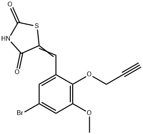 5-[5-bromo-3-methoxy-2-(2-propynyloxy)benzylidene]-1,3-thiazolidine-2,4-dione 구조식 이미지