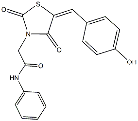 2-[5-(4-hydroxybenzylidene)-2,4-dioxo-1,3-thiazolidin-3-yl]-N-phenylacetamide Structure