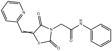 2-[2,4-dioxo-5-(2-pyridinylmethylene)-1,3-thiazolidin-3-yl]-N-phenylacetamide Structure