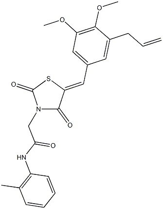 2-[5-(3-allyl-4,5-dimethoxybenzylidene)-2,4-dioxo-1,3-thiazolidin-3-yl]-N-(2-methylphenyl)acetamide Structure