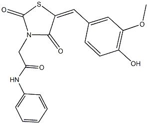 2-[5-(4-hydroxy-3-methoxybenzylidene)-2,4-dioxo-1,3-thiazolidin-3-yl]-N-phenylacetamide Structure