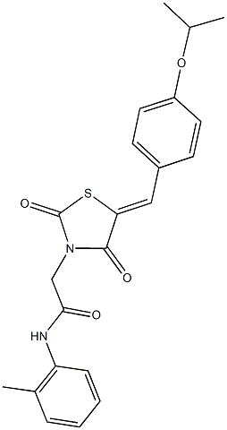 2-[5-(4-isopropoxybenzylidene)-2,4-dioxo-1,3-thiazolidin-3-yl]-N-(2-methylphenyl)acetamide 구조식 이미지