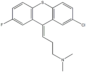 N-[3-(2-chloro-7-fluoro-9H-thioxanthen-9-ylidene)propyl]-N,N-dimethylamine 구조식 이미지