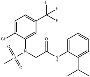 2-[2-chloro(methylsulfonyl)-5-(trifluoromethyl)anilino]-N-(2-isopropylphenyl)acetamide Structure