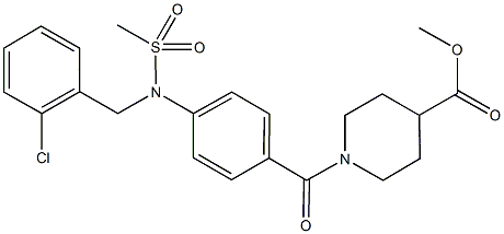 methyl 1-{4-[(2-chlorobenzyl)(methylsulfonyl)amino]benzoyl}-4-piperidinecarboxylate Structure