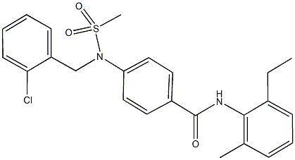 4-[(2-chlorobenzyl)(methylsulfonyl)amino]-N-(2-ethyl-6-methylphenyl)benzamide 구조식 이미지