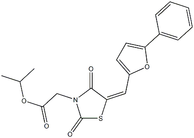 isopropyl {2,4-dioxo-5-[(5-phenyl-2-furyl)methylene]-1,3-thiazolidin-3-yl}acetate Structure