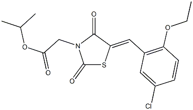 isopropyl [5-(5-chloro-2-ethoxybenzylidene)-2,4-dioxo-1,3-thiazolidin-3-yl]acetate Structure
