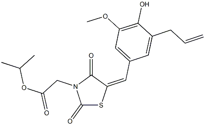 isopropyl [5-(3-allyl-4-hydroxy-5-methoxybenzylidene)-2,4-dioxo-1,3-thiazolidin-3-yl]acetate Structure