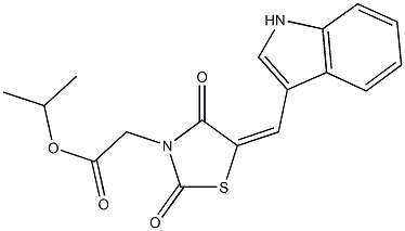 isopropyl [5-(1H-indol-3-ylmethylene)-2,4-dioxo-1,3-thiazolidin-3-yl]acetate 구조식 이미지