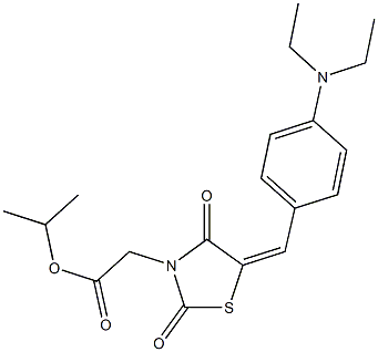 isopropyl {5-[4-(diethylamino)benzylidene]-2,4-dioxo-1,3-thiazolidin-3-yl}acetate Structure