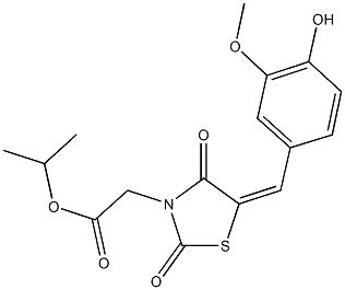 isopropyl [5-(4-hydroxy-3-methoxybenzylidene)-2,4-dioxo-1,3-thiazolidin-3-yl]acetate Structure
