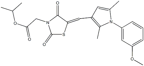 isopropyl (5-{[1-(3-methoxyphenyl)-2,5-dimethyl-1H-pyrrol-3-yl]methylene}-2,4-dioxo-1,3-thiazolidin-3-yl)acetate Structure