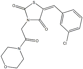 5-(3-chlorobenzylidene)-3-[2-(4-morpholinyl)-2-oxoethyl]-1,3-thiazolidine-2,4-dione Structure