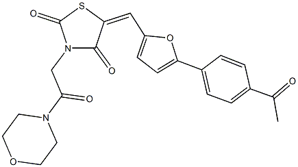 5-{[5-(4-acetylphenyl)-2-furyl]methylene}-3-[2-(4-morpholinyl)-2-oxoethyl]-1,3-thiazolidine-2,4-dione Structure