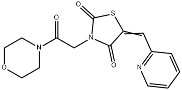 3-[2-(4-morpholinyl)-2-oxoethyl]-5-(2-pyridinylmethylene)-1,3-thiazolidine-2,4-dione 구조식 이미지