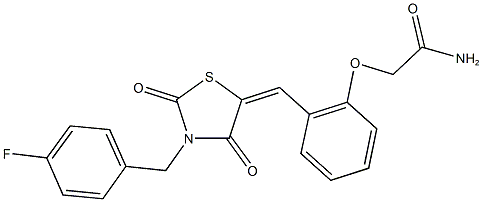 2-(2-{[3-(4-fluorobenzyl)-2,4-dioxo-1,3-thiazolidin-5-ylidene]methyl}phenoxy)acetamide Structure