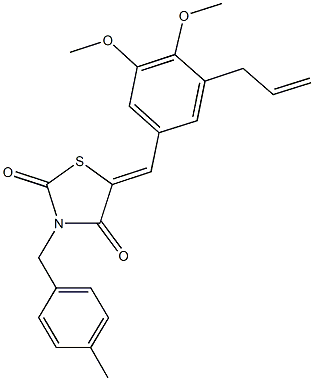 5-(3-allyl-4,5-dimethoxybenzylidene)-3-(4-methylbenzyl)-1,3-thiazolidine-2,4-dione Structure