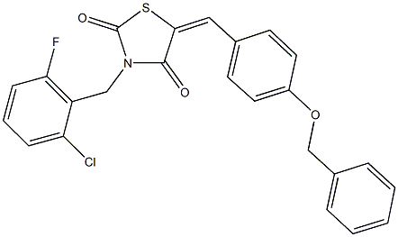 5-[4-(benzyloxy)benzylidene]-3-(2-chloro-6-fluorobenzyl)-1,3-thiazolidine-2,4-dione Structure