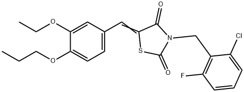 3-(2-chloro-6-fluorobenzyl)-5-(3-ethoxy-4-propoxybenzylidene)-1,3-thiazolidine-2,4-dione Structure