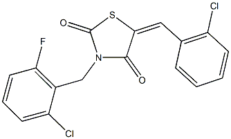 5-(2-chlorobenzylidene)-3-(2-chloro-6-fluorobenzyl)-1,3-thiazolidine-2,4-dione Structure