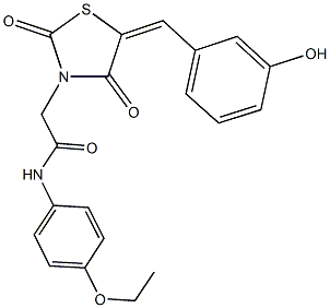 N-(4-ethoxyphenyl)-2-[5-(3-hydroxybenzylidene)-2,4-dioxo-1,3-thiazolidin-3-yl]acetamide Structure