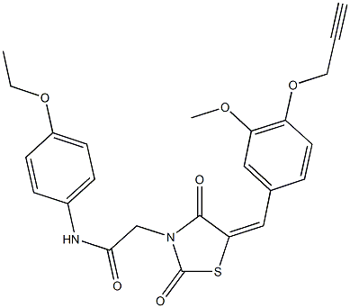 N-(4-ethoxyphenyl)-2-{5-[3-methoxy-4-(2-propynyloxy)benzylidene]-2,4-dioxo-1,3-thiazolidin-3-yl}acetamide Structure