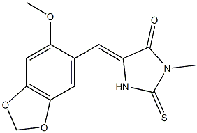 5-[(6-methoxy-1,3-benzodioxol-5-yl)methylene]-3-methyl-2-thioxoimidazolidin-4-one 구조식 이미지