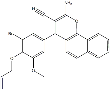 4-[4-(allyloxy)-3-bromo-5-methoxyphenyl]-2-amino-4H-benzo[h]chromene-3-carbonitrile Structure