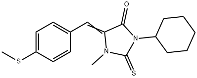 3-cyclohexyl-1-methyl-5-[4-(methylsulfanyl)benzylidene]-2-thioxo-4-imidazolidinone 구조식 이미지