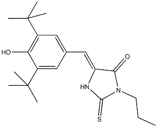 5-(3,5-ditert-butyl-4-hydroxybenzylidene)-3-propyl-2-thioxo-4-imidazolidinone Structure