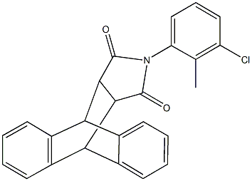 17-(3-chloro-2-methylphenyl)-17-azapentacyclo[6.6.5.0~2,7~.0~9,14~.0~15,19~]nonadeca-2,4,6,9,11,13-hexaene-16,18-dione Structure