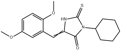 3-cyclohexyl-5-(2,5-dimethoxybenzylidene)-2-thioxo-4-imidazolidinone Structure