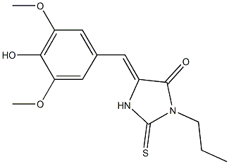 5-(4-hydroxy-3,5-dimethoxybenzylidene)-3-propyl-2-thioxo-4-imidazolidinone Structure