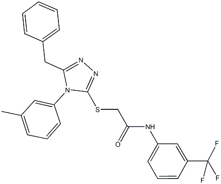 2-{[5-benzyl-4-(3-methylphenyl)-4H-1,2,4-triazol-3-yl]sulfanyl}-N-[3-(trifluoromethyl)phenyl]acetamide Structure