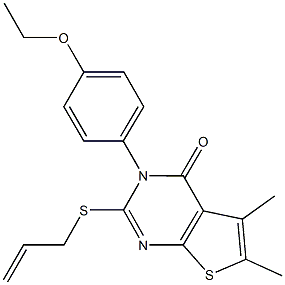 2-(allylsulfanyl)-3-(4-ethoxyphenyl)-5,6-dimethylthieno[2,3-d]pyrimidin-4(3H)-one 구조식 이미지